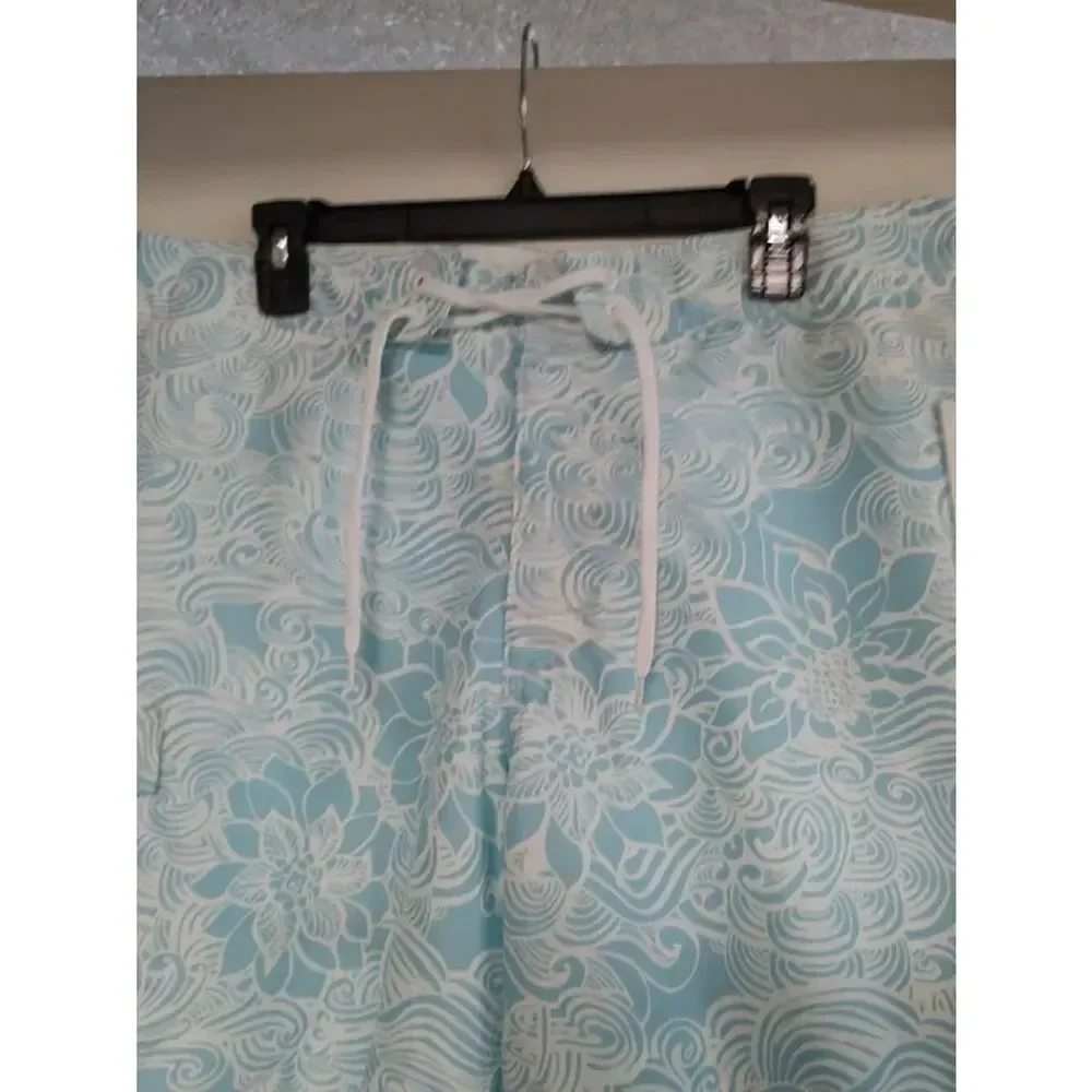 New Old Navy San Francisco Blue Tropical Print 10 In Inseam Board Shorts Men's L